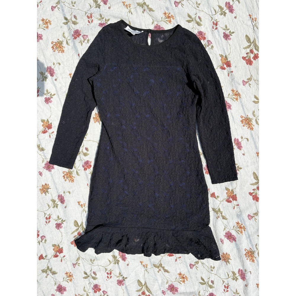 Sara Campbell Lace Dress Large Sleeves Ruffle Hem Whimsigoth Gothic Dainty